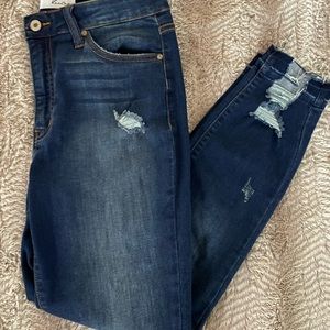 KanCan Women's High Rise Ankle Skinny Jeans